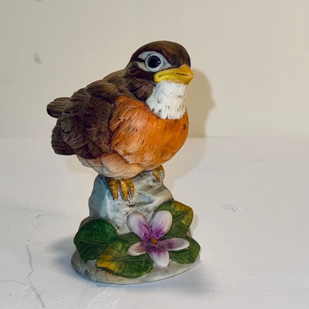 Andrea By Sadek Brown and Orange Bird Figurine